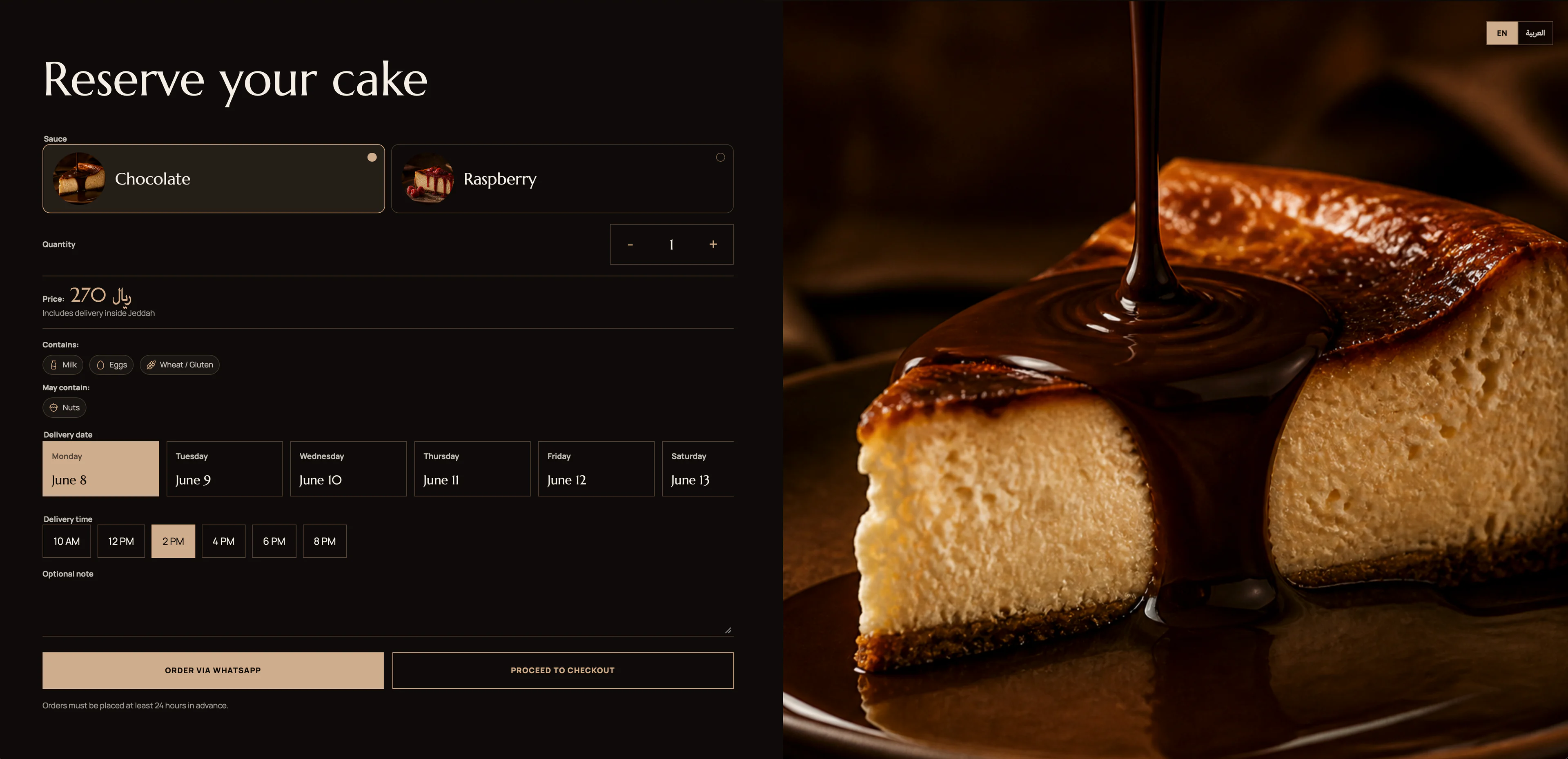 Chocolate Sauce Cheesecake
